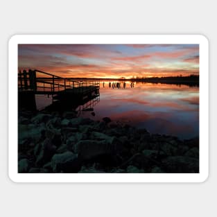 Sunset Dock Over Water Sticker